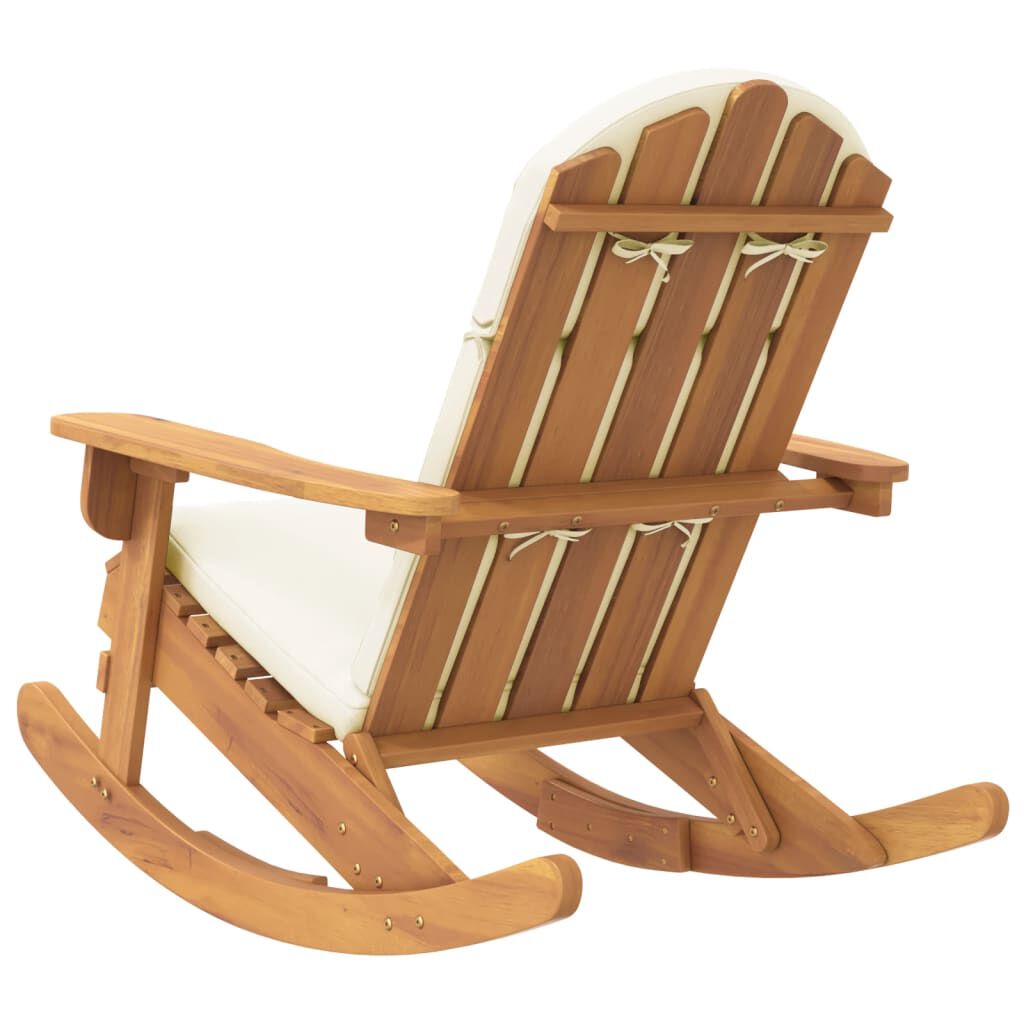 vidaXL Καρέκλα Κουνιστή Adirondack με Μαξιλάρια από Μασίφ Ξύλο Ακακίας
