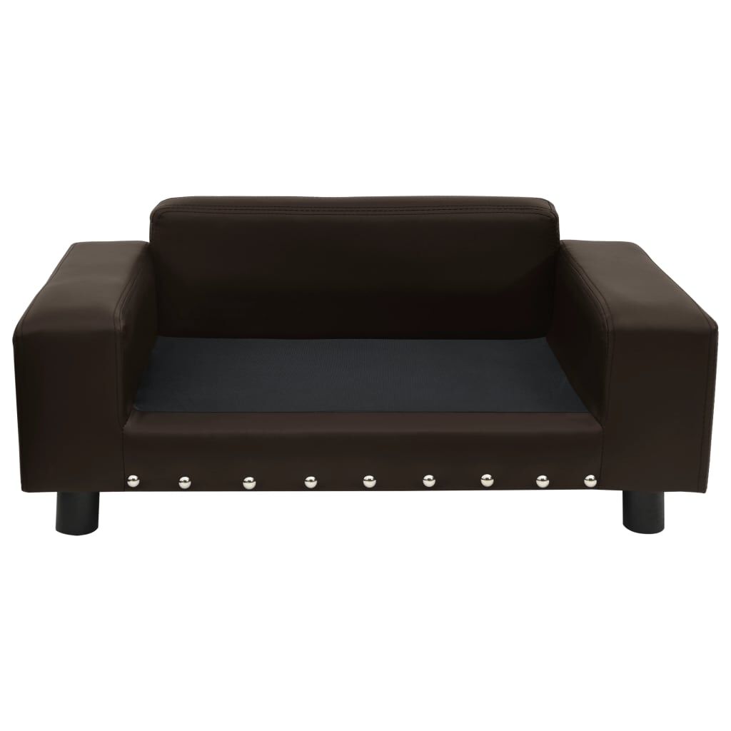 vidaXL Καναπές-Κρεβάτι Σκύλου Καφέ 81x43x31 εκ. Βελουτέ/Συνθετ. Δέρμα