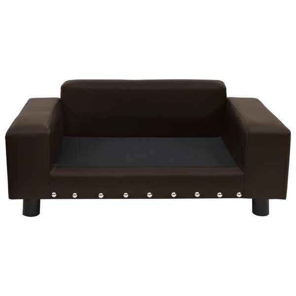 vidaXL Καναπές-Κρεβάτι Σκύλου Καφέ 81x43x31 εκ. Βελουτέ/Συνθετ. Δέρμα