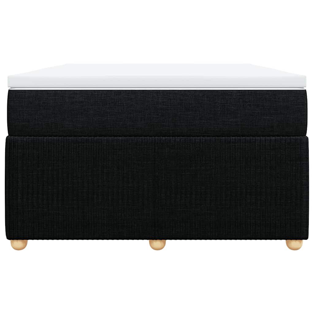 vidaXL Κρεβάτι Boxspring με Στρώμα Μαύρο 120x200 εκ. Υφασμάτινο