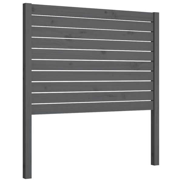 vidaXL Κεφαλάρι Κρεβατιού Γκρι 81 x 4 x 100 εκ. από Μασίφ Ξύλο Πεύκου