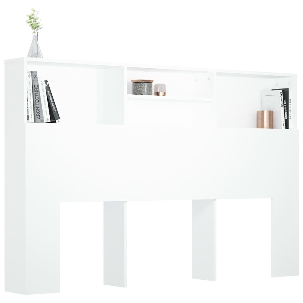 vidaXL Κεφαλάρι Με Αποθηκευτικό Χώρο Λευκό 160 x 19 x 103,5 εκ.