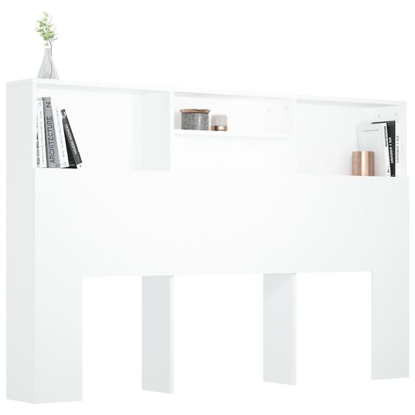 vidaXL Κεφαλάρι Με Αποθηκευτικό Χώρο Λευκό 160 x 19 x 103,5 εκ.