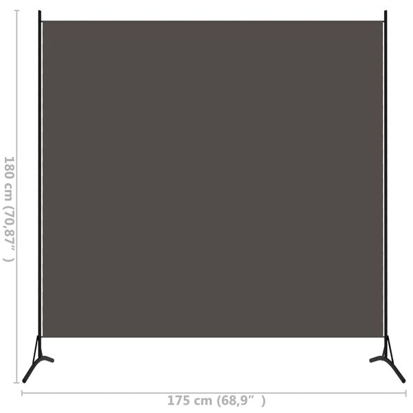 vidaXL Διαχωριστικό Δωματίου με Ανθρακί 175 x 180 εκ. Υφασμάτινο