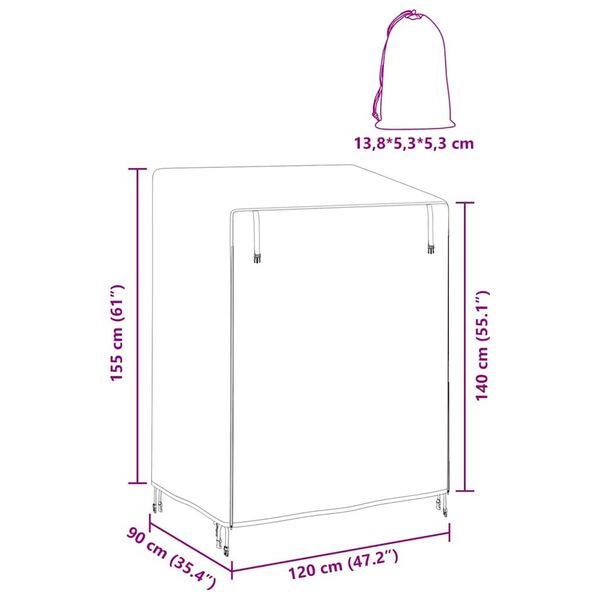 vidaXL Κάλυμμα για κούνια εξωτερικού χώρου 120 x 90 x 155 εκ.