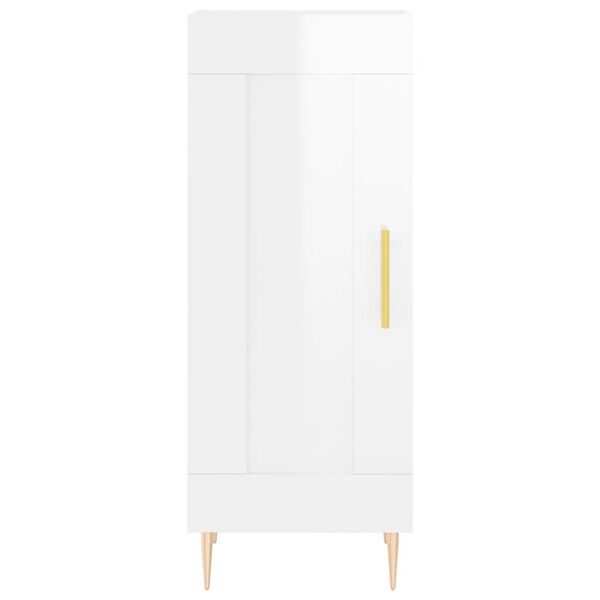 vidaXL Ντουλάπι Γυαλιστερό Λευκό 34,5x34x90 εκ. Επεξεργασμένο Ξύλο