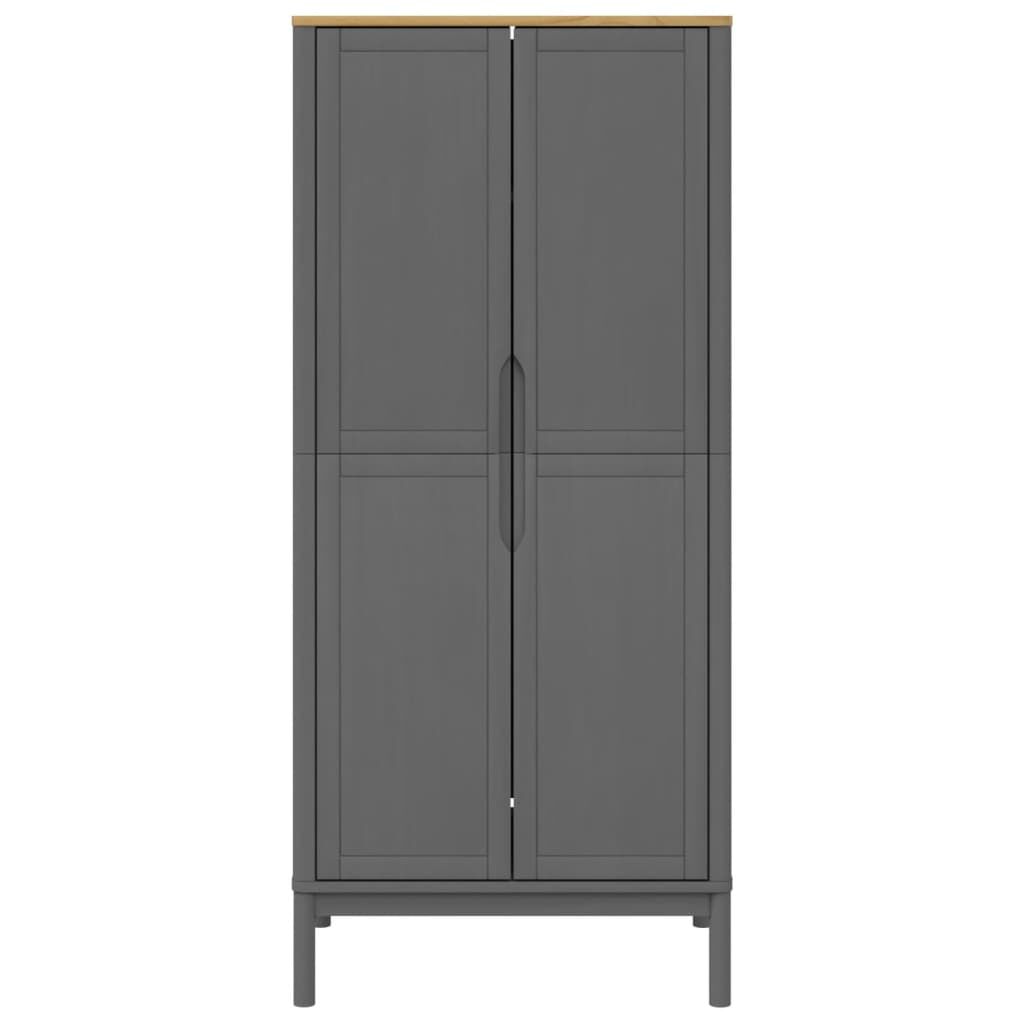vidaXL Ντουλάπα FLORO Γκρι 77 x 53 x 171 εκ. από Μασίφ Ξύλο Πεύκου