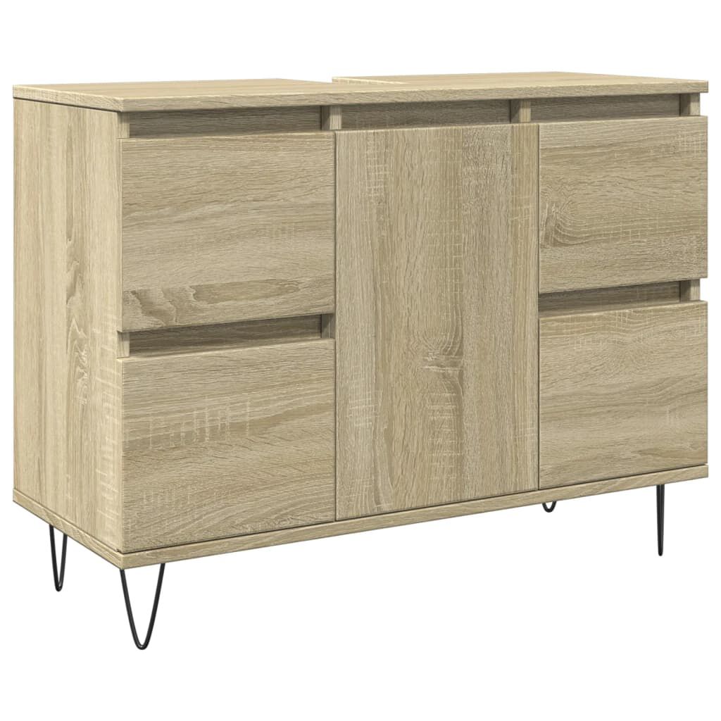 vidaXL Ντουλάπι Μπάνιου Sonoma Δρυς 80 x 33 x 60 εκ. από Επεξεργ. Ξύλο