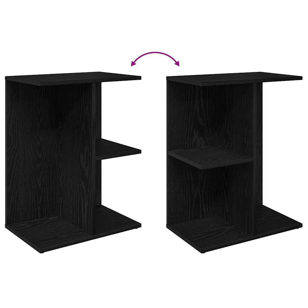 vidaXL Κομοδίνο Μαύρη δρυς 46,5x29x61 cm Κατασκευασμένο ξύλο
