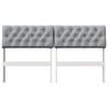 vidaXL Ταπετσαρισμένο κεφαλάρι Ανοιχτό γκρι 135 cm