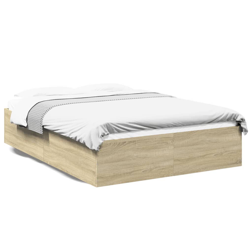 vidaXL Πλαίσιο Κρεβατιού Sonoma Δρυς 140x200 εκ. Επεξεργασμένο Ξύλο