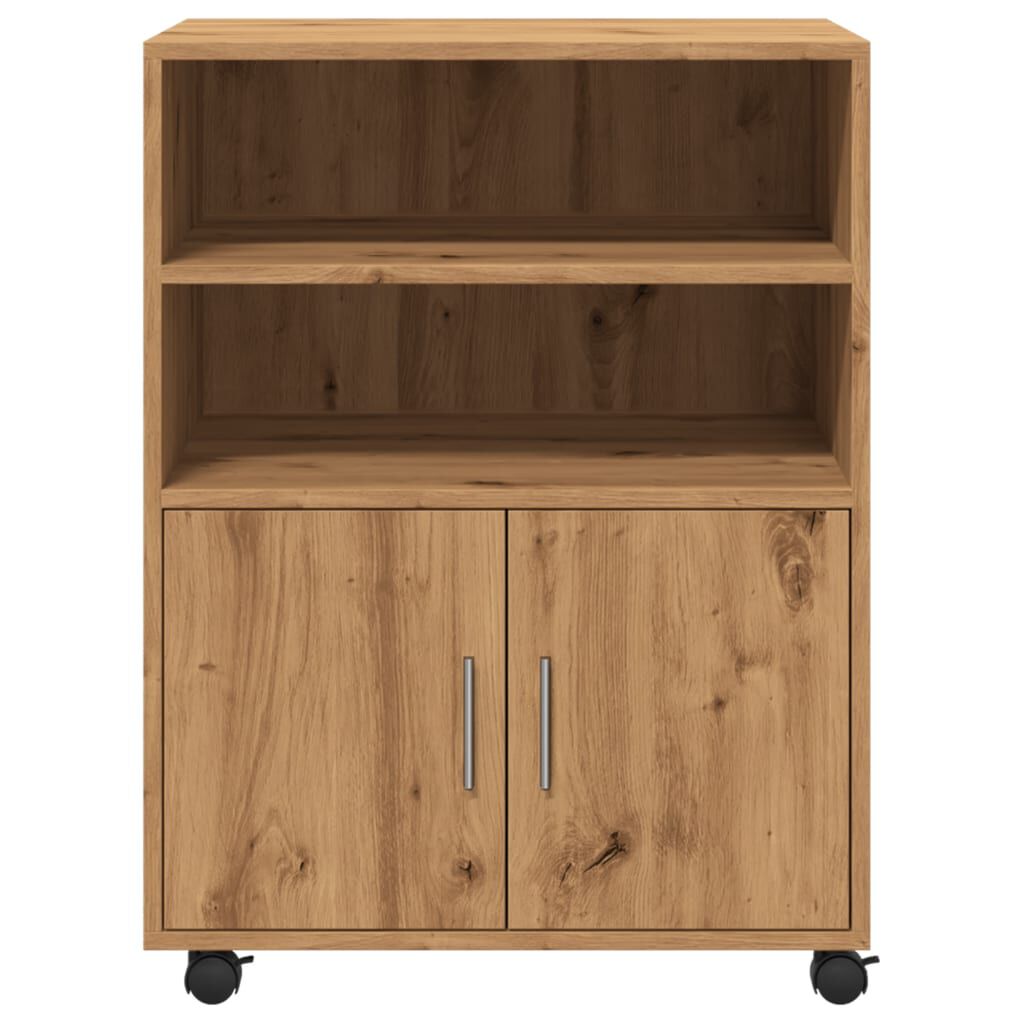 vidaXL Ντουλάπι Τροχήλατο Αρτισιανή Δρυς 60x48x81 εκ. από Επεξ. Ξύλο