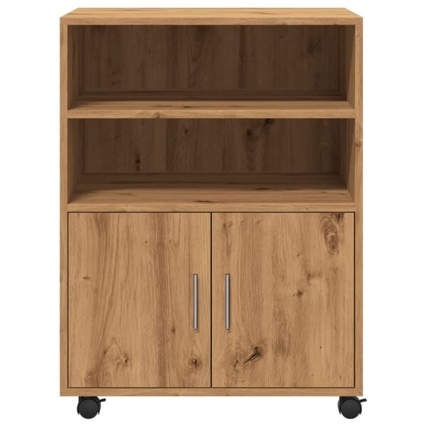 vidaXL Ντουλάπι Τροχήλατο Αρτισιανή Δρυς 60x48x81 εκ. από Επεξ. Ξύλο