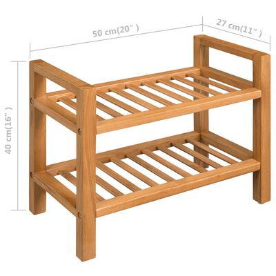 vidaXL Παπουτσοθήκη με 2 Ράφια 50 x 27 x 40 εκ. από Μασίφ Ξύλο Δρυός