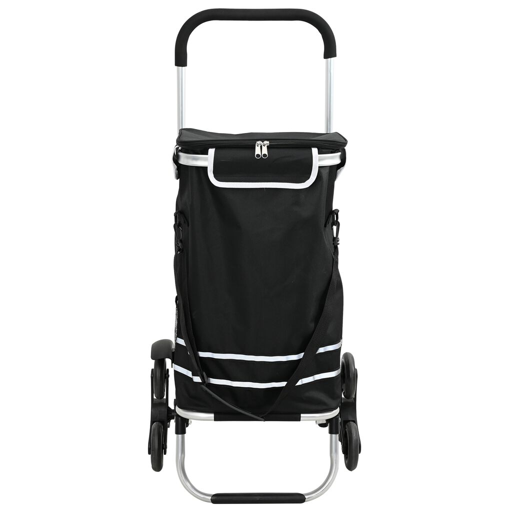 vidaXL Καρότσι Αγορών Μαύρο 47 x 39 x 100.5 εκ. Ύφασμα Oxford
