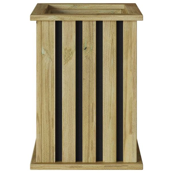 vidaXL Γλάστρα κήπου με επένδυση 33x33x45 εκ. από εμποτισμένο ξύλο πεύκου