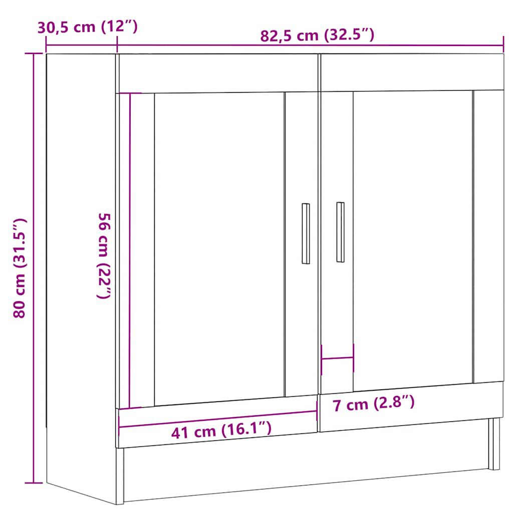 vidaXL Βιβλιοθήκη Παλιό Ξύλο 82,5 x 30,5 x 80 εκ. Μοριοσανίδα