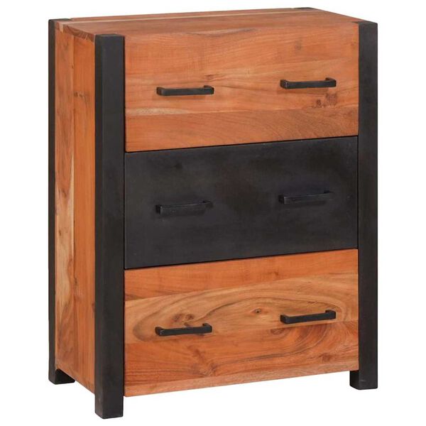 vidaXL Πλαϊνό γραφείο 3 pcs Καφέ 110 x 30 x 75 εκ Μασίφ ξύλο ακακίας