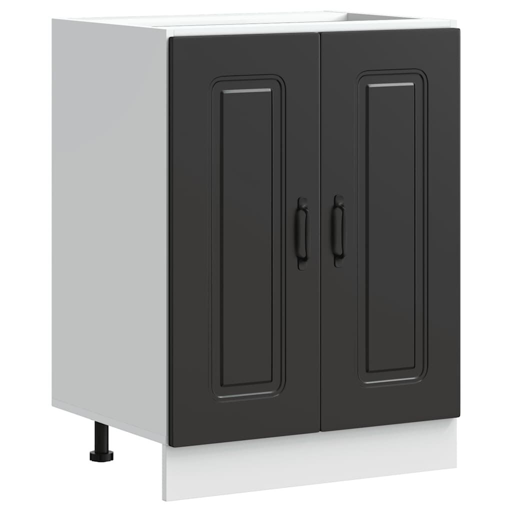 vidaXL Ντουλάπι βάσης νεροχύτη Kalmar Μαύρο 60x46x81,5 εκ. Επεξ. Ξύλο