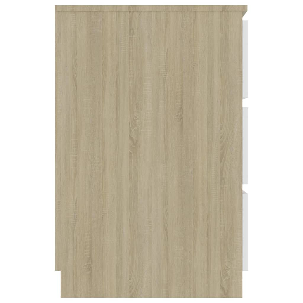 vidaXL Γραφείο Λευκό/Sonoma Δρυς 140 x 50 x 77 εκ. από Μοριοσανίδα