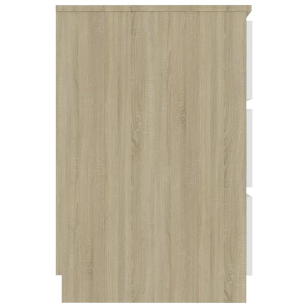 vidaXL Γραφείο Λευκό/Sonoma Δρυς 140 x 50 x 77 εκ. από Μοριοσανίδα