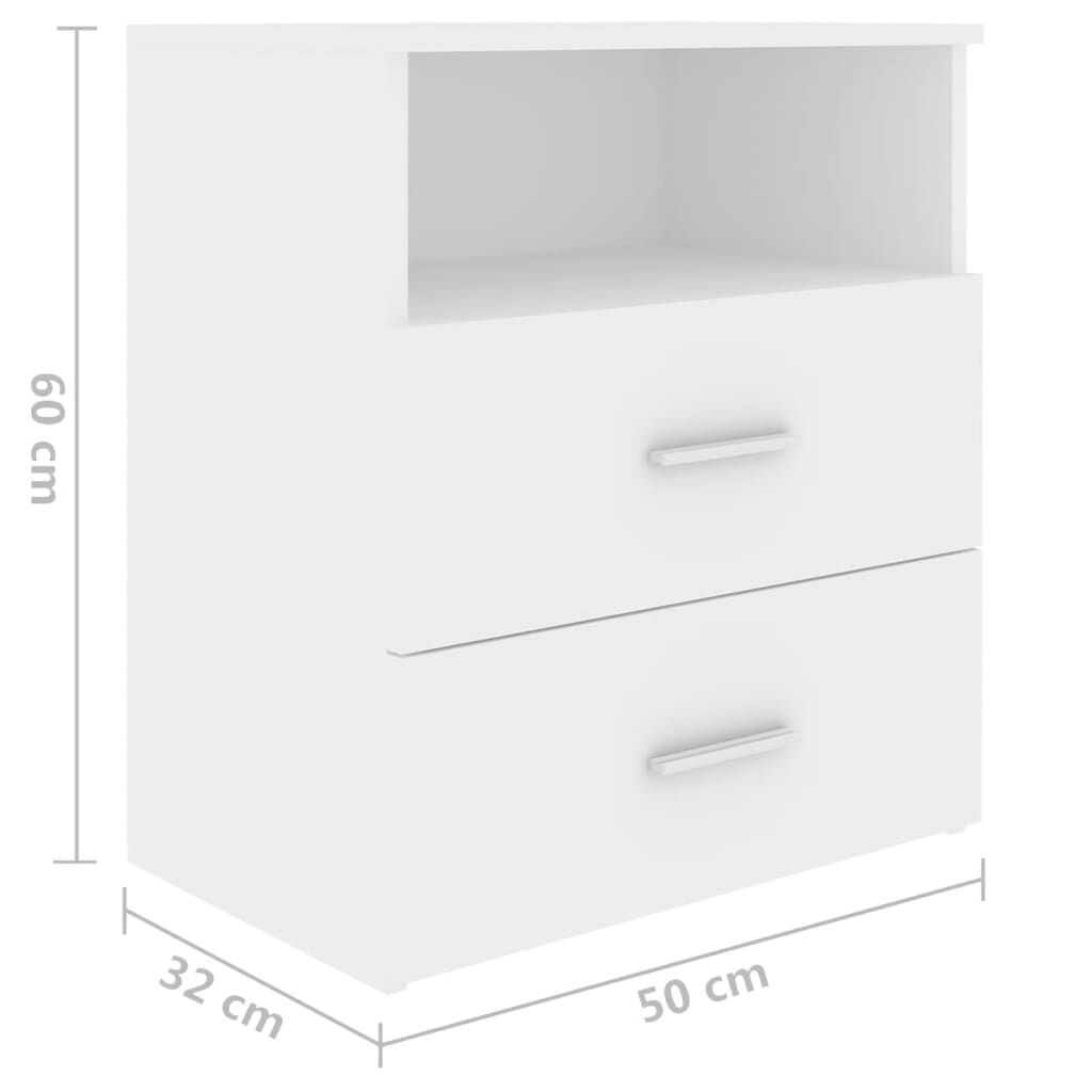 vidaXL Κομοδίνο Λευκό 50 x 32 x 60 εκ.