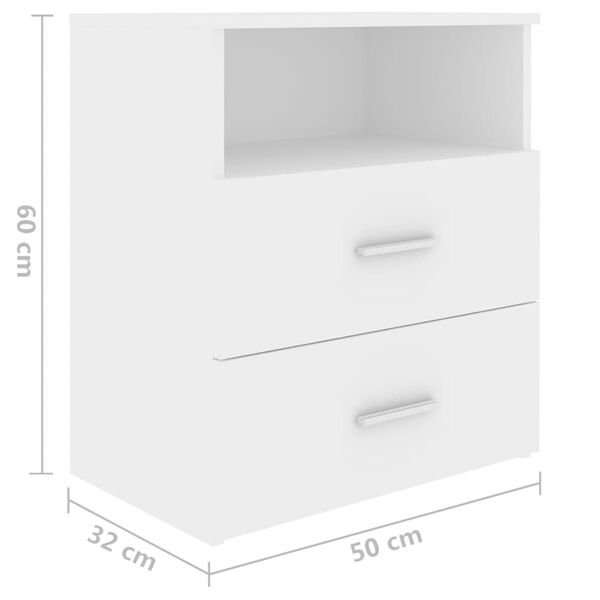 vidaXL Κομοδίνο Λευκό 50 x 32 x 60 εκ.
