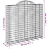 vidaXL Συρματοκιβώτια Τοξωτά 14 τεμ. 200x50x180/200 εκ. Γαλβαν. Ατσάλι