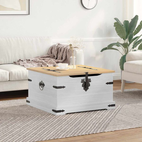 vidaXL storage box &mu;&epsilon; &rho;ά&phi;&iota; &Lambda;&epsilon;&upsilon;&kappa;ό 78 x 78 x 45 &epsilon;&kappa;. &Sigma;&tau;&epsilon;&rho;&epsilon;ά &xi;&upsilon;&lambda;&epsilon;ί&alpha; &pi;&epsilon;ύ&kappa;&omicron;&upsilon;