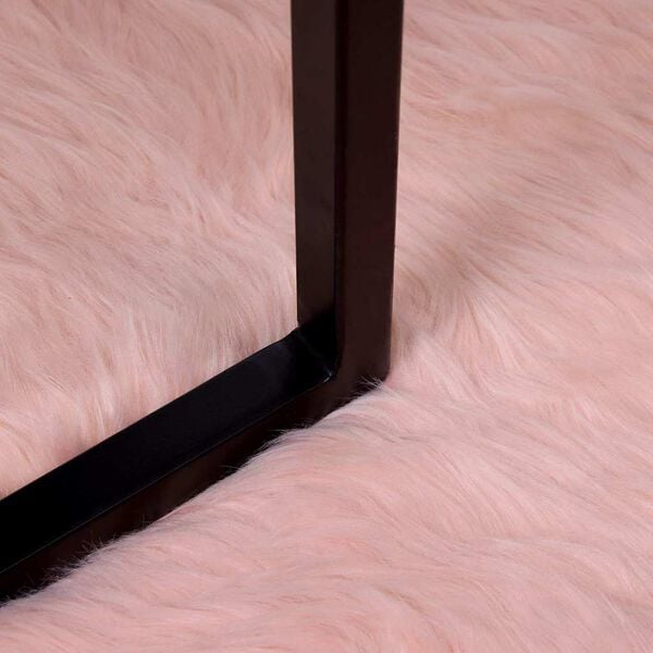 vidaXL Ψεύτικο Δέρμα Προβάτου Χαλί Ροζ 80 x 200 cm Πολυεστέρας