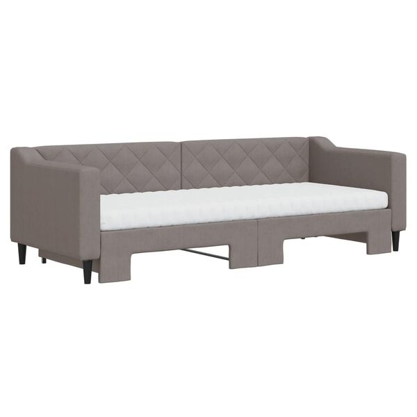 vidaXL Καναπές Κρεβάτι Συρόμενος Taupe 80x200 εκ. Υφασμάτινος Στρώματα