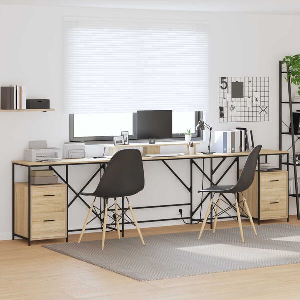 vidaXL Γραφείο Sonoma Oak 182 x 101 x 87.5 εκ. Επεξεργασμένο ξύλο