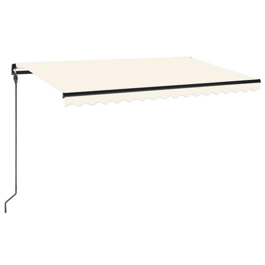 vidaXL Τέντα Συρόμενη Χειροκίνητη με LED Κρεμ 450 x 300 εκ.