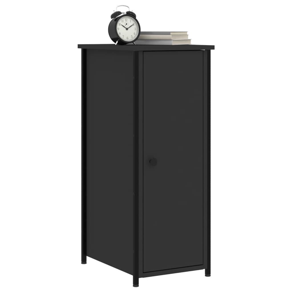 vidaXL Κομοδίνα 2 τεμ. Μαύρα 32x42x80 εκ. από Επεξεργασμένο Ξύλο