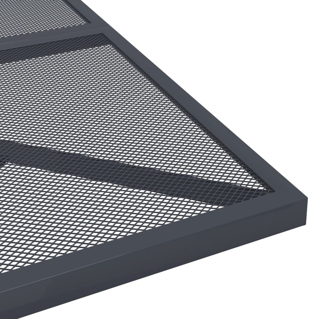 vidaXL Τραπέζι Κήπου Ανθρακί με Πλέγμα 80 x 80 x 72,5 εκ. Ατσάλινο