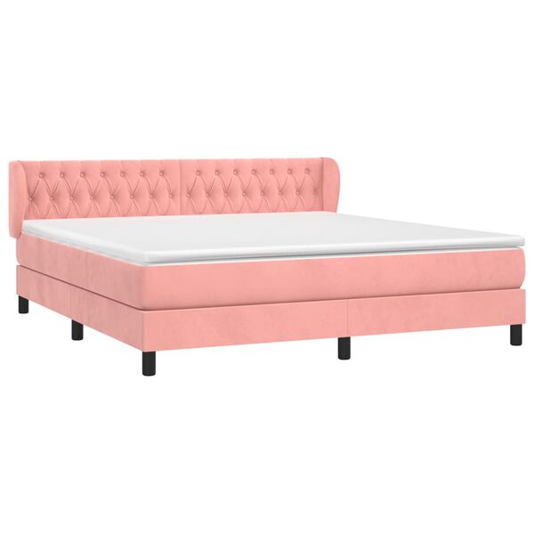 vidaXL &Kappa;&rho;&epsilon;&beta;ά&tau;&iota; Boxspring &mu;&epsilon; &Sigma;&tau;&rho;ώ&mu;&alpha; &Rho;&omicron;&zeta; 160x200 &epsilon;&kappa;. &Beta;&epsilon;&lambda;&omicron;ύ&delta;&iota;&nu;&omicron;