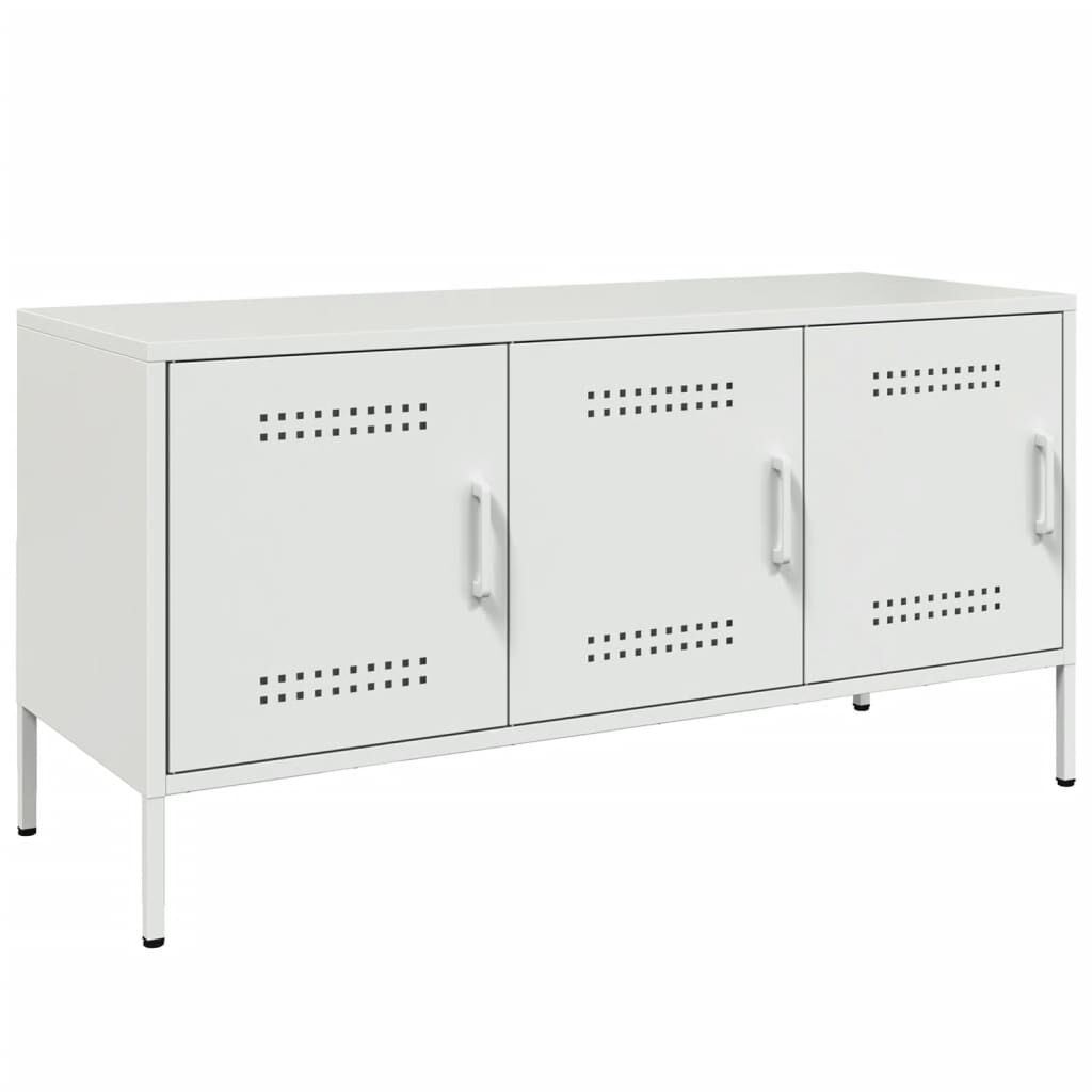 vidaXL Έπιπλο Τηλεόρασης Λευκό 100,5x39x50,5 εκ. από Ατσάλι