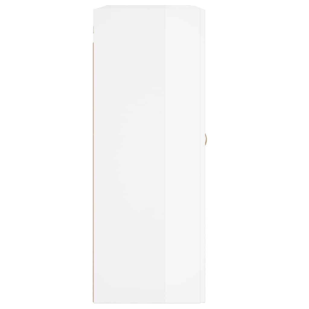 vidaXL Ντουλάπι Τοίχου Γυαλ. Λευκό 69,5 x 34 x 90 εκ. Επεξεργ. Ξύλο