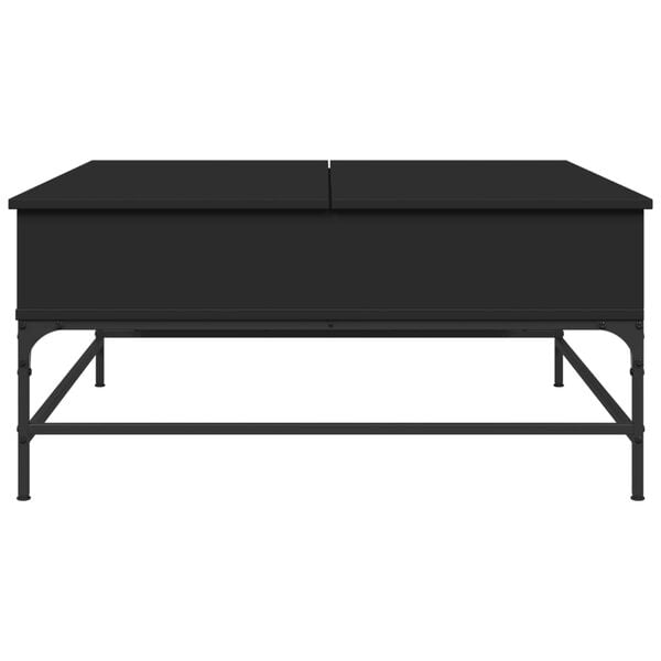 vidaXL Τραπεζάκι Σαλονιού Μαύρο 95x95x45εκ. Επεξεργασμένο Ξύλο+Μέταλλο