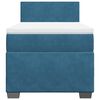 vidaXL Κρεβάτι Boxspring με Στρώμα Σκούρο Μπλε 90x200 εκ. Βελούδινο