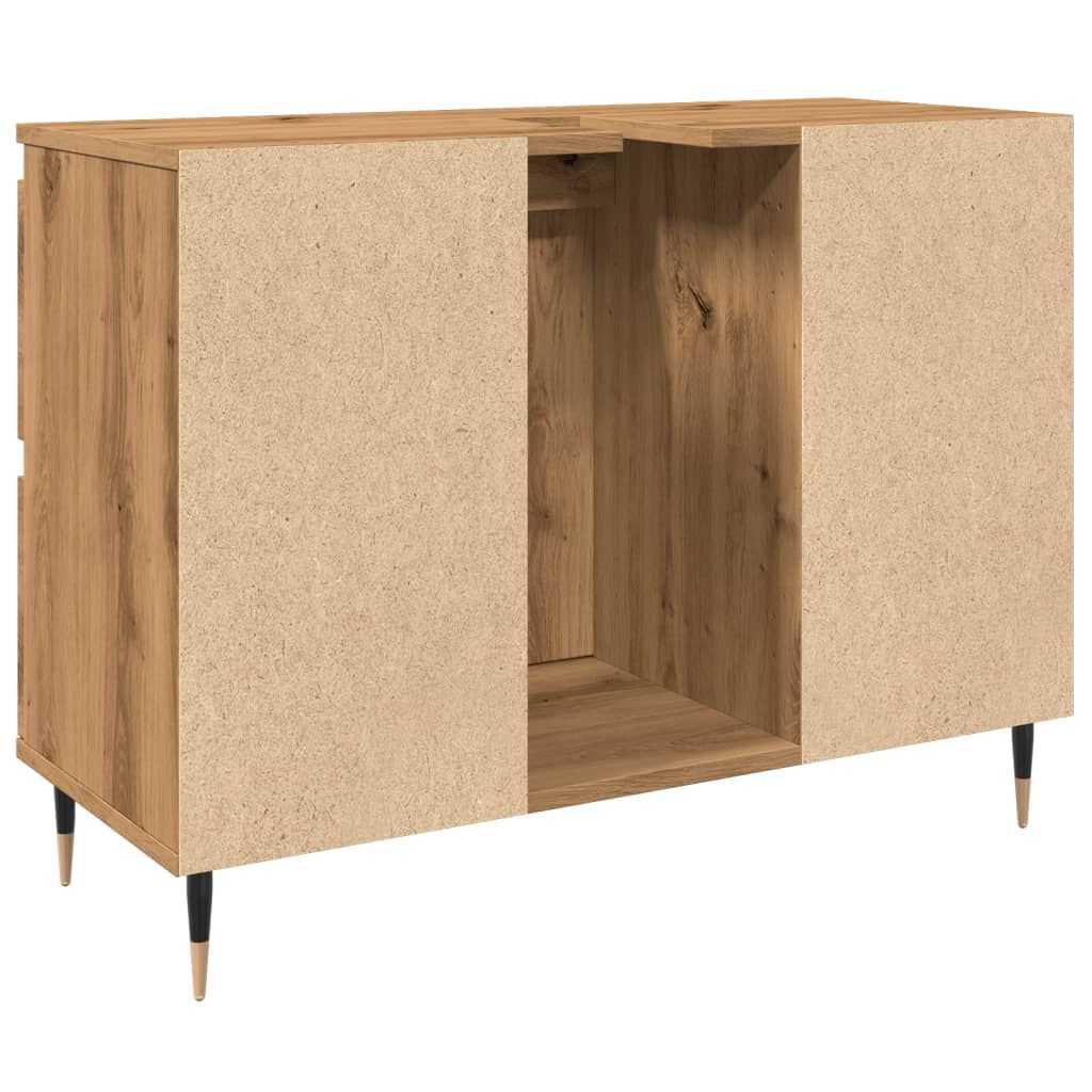 vidaXL Ντουλάπι μπάνιου Δρυς τεχνίτης 80x33x60 cm Κατασκευασμένο ξύλο