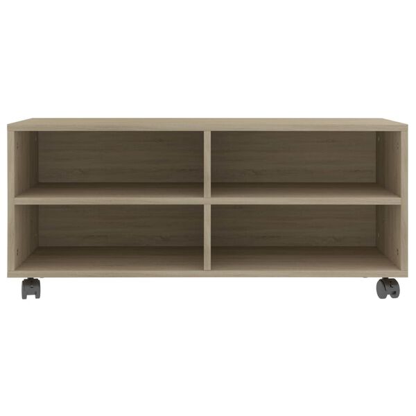 vidaXL Έπιπλο Τηλεόρασης με Ρόδες Sonoma Δρυς 90x35x35 εκ. Επεξ. Ξύλο