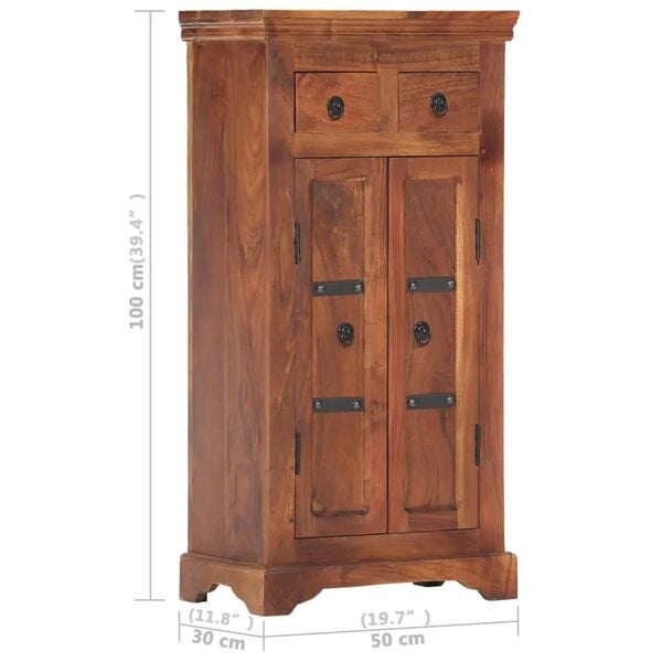 vidaXL Ντουλάπι / Ψηλός Μπουφές 50 x 30 x 100 εκ. Μασίφ Ξύλο Ακακίας