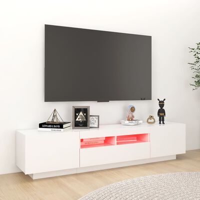 vidaXL Έπιπλο Τηλεόρασης με LED Λευκό 180 x 35 x 40 εκ.