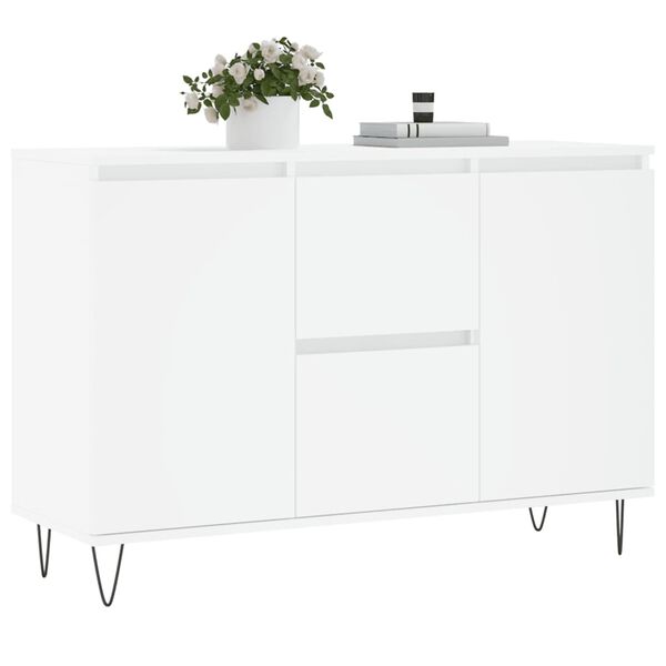 vidaXL Μπουφές Λευκός 101,5 x 35 x 70 εκ. από Επεξεργασμένο Ξύλο