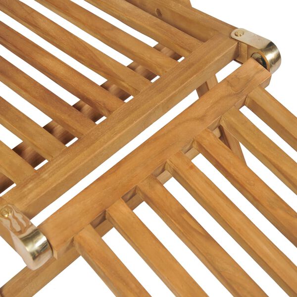 vidaXL Ξαπλώστρα με Υποπόδιο από Μασίφ Ξύλο Teak