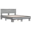 vidaXL Πλαίσιο Κρεβατιού Γκρι Sonoma 120 x 190εκ. Επεξ. Ξύλο & Μέταλλο