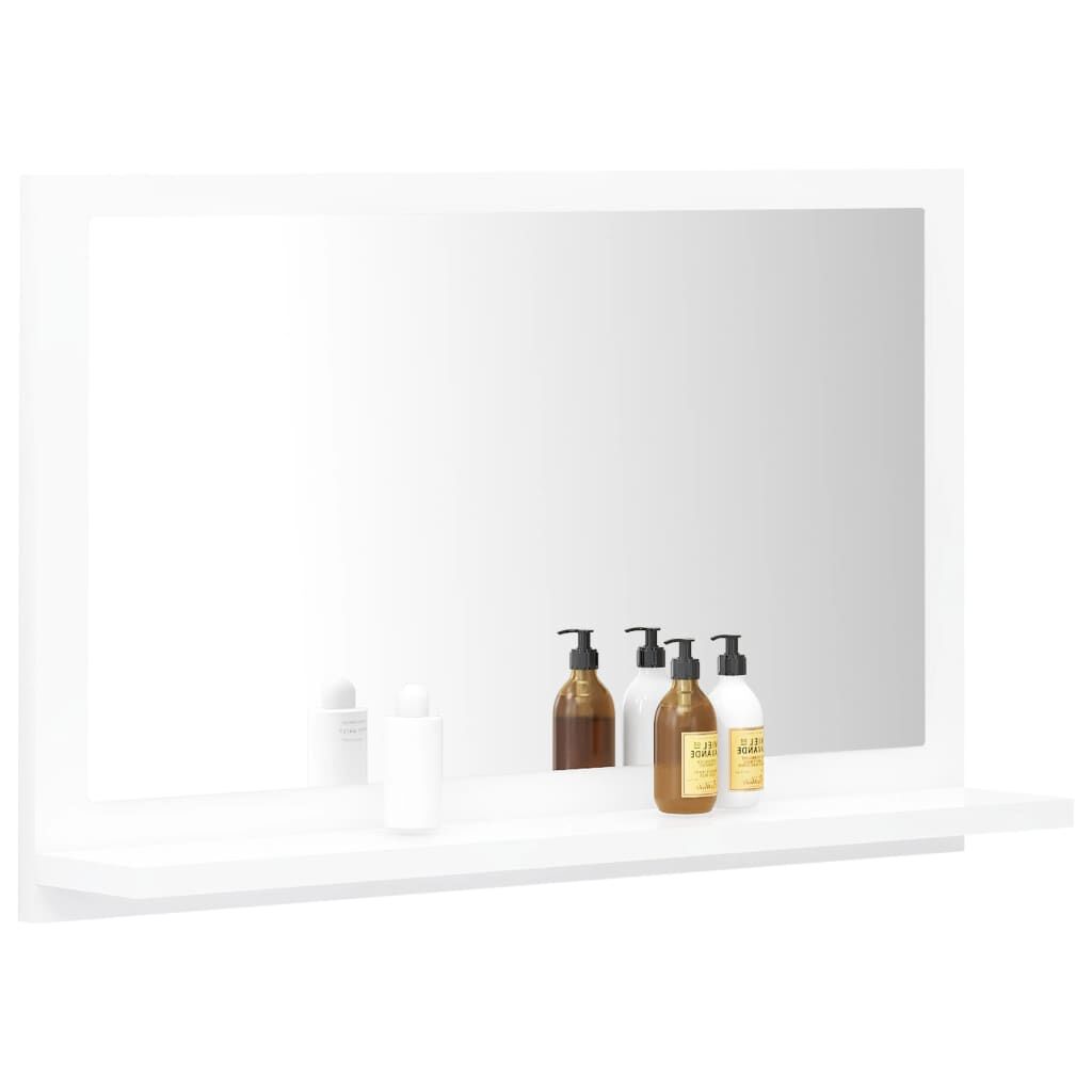 vidaXL Καθρέφτης Μπάνιου Λευκός 60 x 10,5 x 37 εκ. Επεξ. Ξύλο