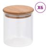 vidaXL Βάζα 6 τεμ. 600 ml Γυάλινα με Καπάκι από Μπαμπού