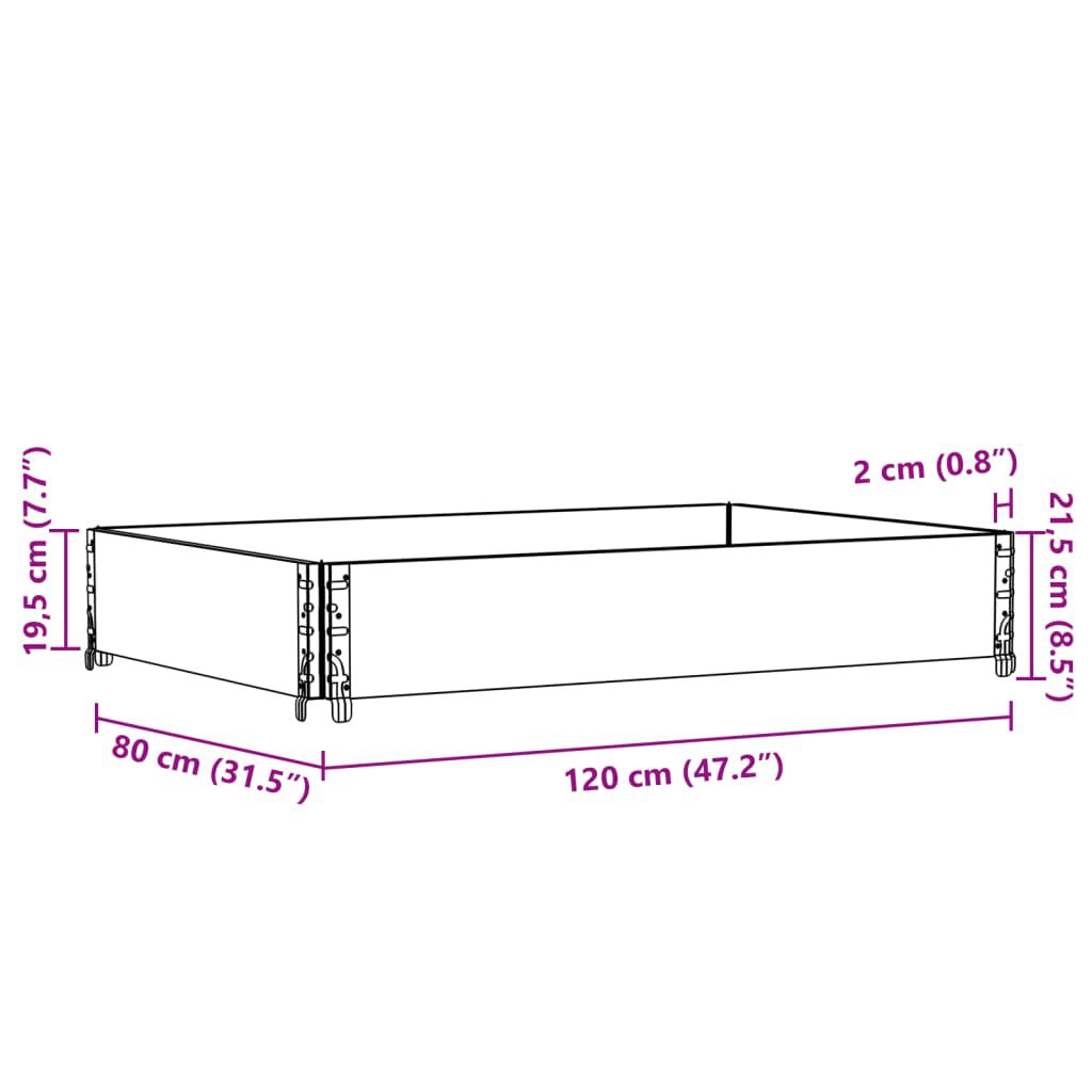 vidaXL Κολάρα Παλέτας Γκρι 120x80 εκ. από Μασίφ Ξύλο Πεύκου